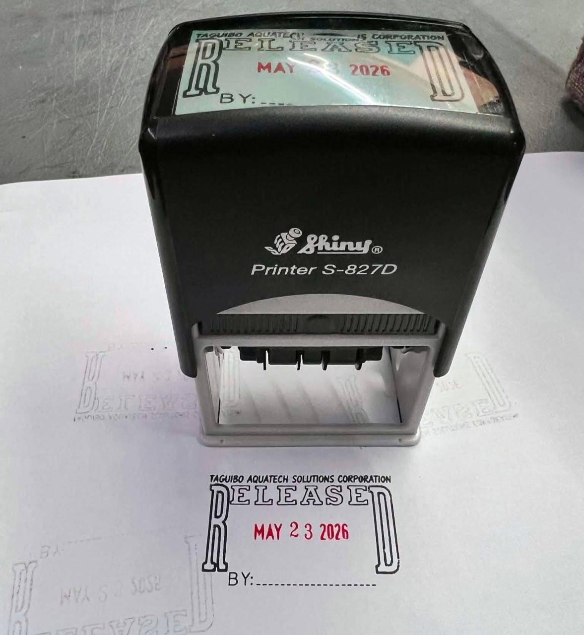 Company RELEASED date stamp impression